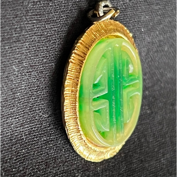 Vendome Faux Jade Carved Pendant - Picture 10 of 11